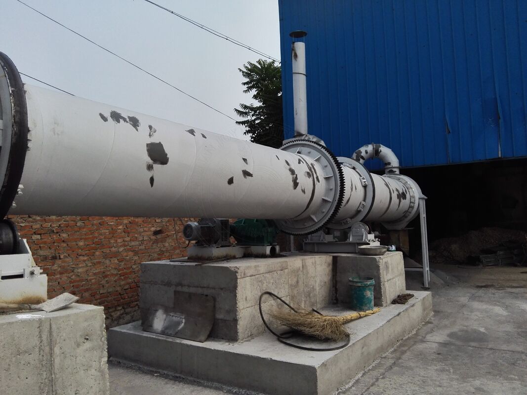 Rotary Dryers with 1.5 to 6 Meters Drum Diameter and Up to 600°C Operating Temperature Powered by Electric Motor with Gear Reducer