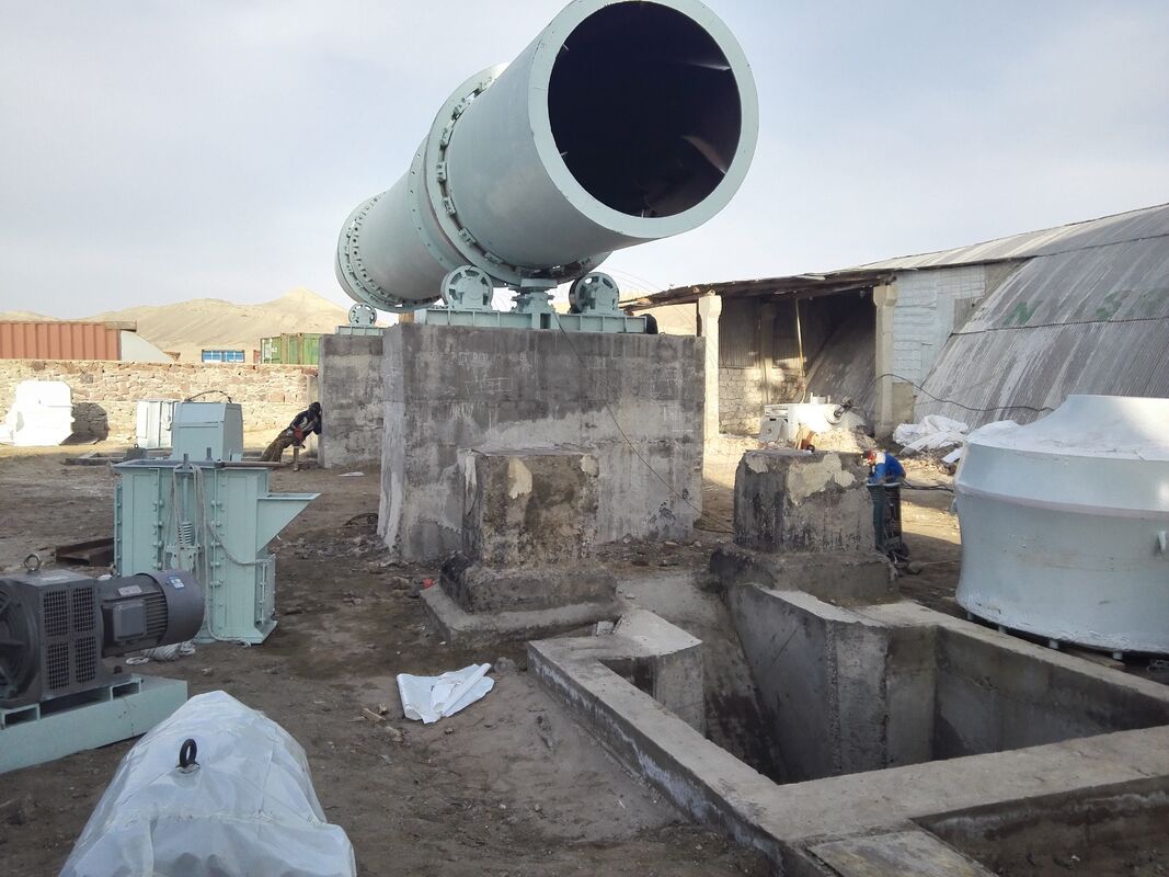 Rotary Dryers with 1.5 to 6 Meters Drum Diameter and Up to 600°C Operating Temperature Powered by Electric Motor with Gear Reducer
