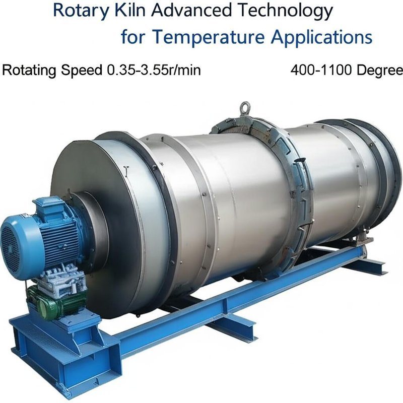 Rotary Kiln Advanced Technology for Temperature Applications Rotating Speed 0.35-3.55r/min Temperature 400-1100 Degree