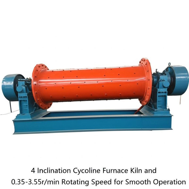 4 Inclination Cyclone Furnace Kiln and 0.35-3.55r/min Rotating Speed for Smooth Operation