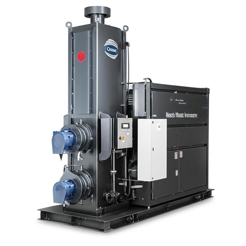 Waste Incinerators with Waste Heat Recovery and Bottom Ash Removal System Operating at Atmospheric Pressure