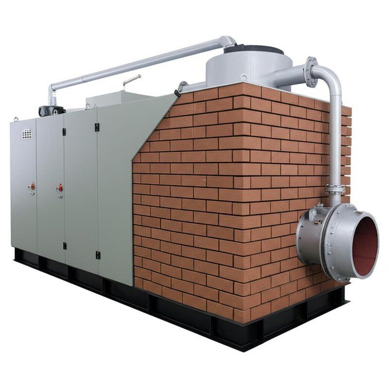 Industrial Incinerator with 850°C to 1200°C Operating Temperature Featuring PLC Control System and Durable Refractory Brick Combustion Chamber