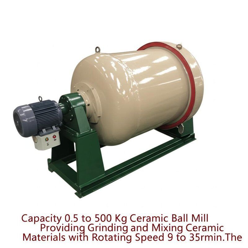 0.5 a 500 kg di capacità, mulino a sfere di ceramica con velocità di rotazione da 9 a 35 r/min per la rottura e la miscelazione di materiali ceramici