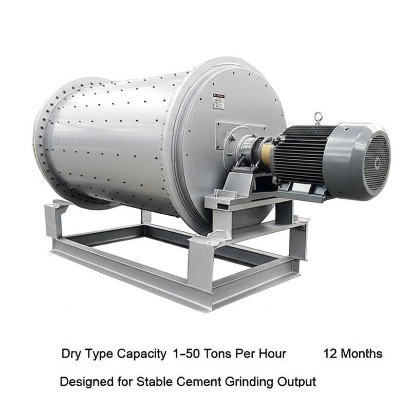 Dry Type Cement Ball Mill Featuring Capacity 1-50 Tons Per Hour and 12 Months Designed for Stable Cement Grinding Output