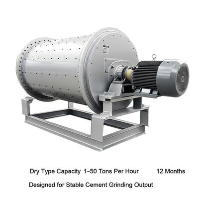 Dry Type Cement Ball Mill with 1-50 Tons Per Hour Capacity and Horizontal Installation for Stable Cement Grinding with 12 Months Warranty